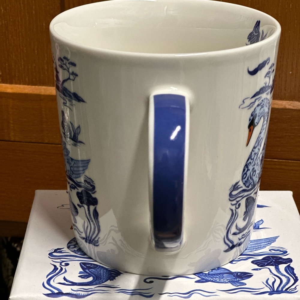 Blue and White Swan Mug - Picture 2 of 5